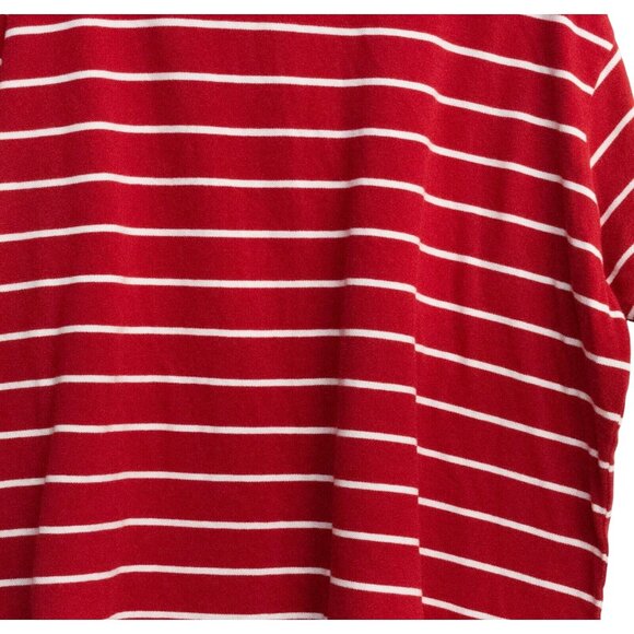 Steve & Barrys Mens Red & White Striped Polo Shirt 2XL Cotton Casual Short Sleev - Picture 4 of 6